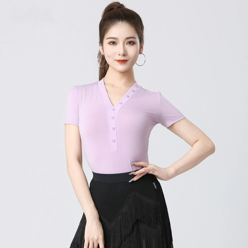 Latin Dance Tops For Women New Short-sleeved Summer V-neck Performance Clothes Modern Dance Clothes National Standard Dance
Latin Dance Tops For Women New Short-sleeved Summer V-neck Performance Clothes Modern Dance Clothes National Standard Dance
