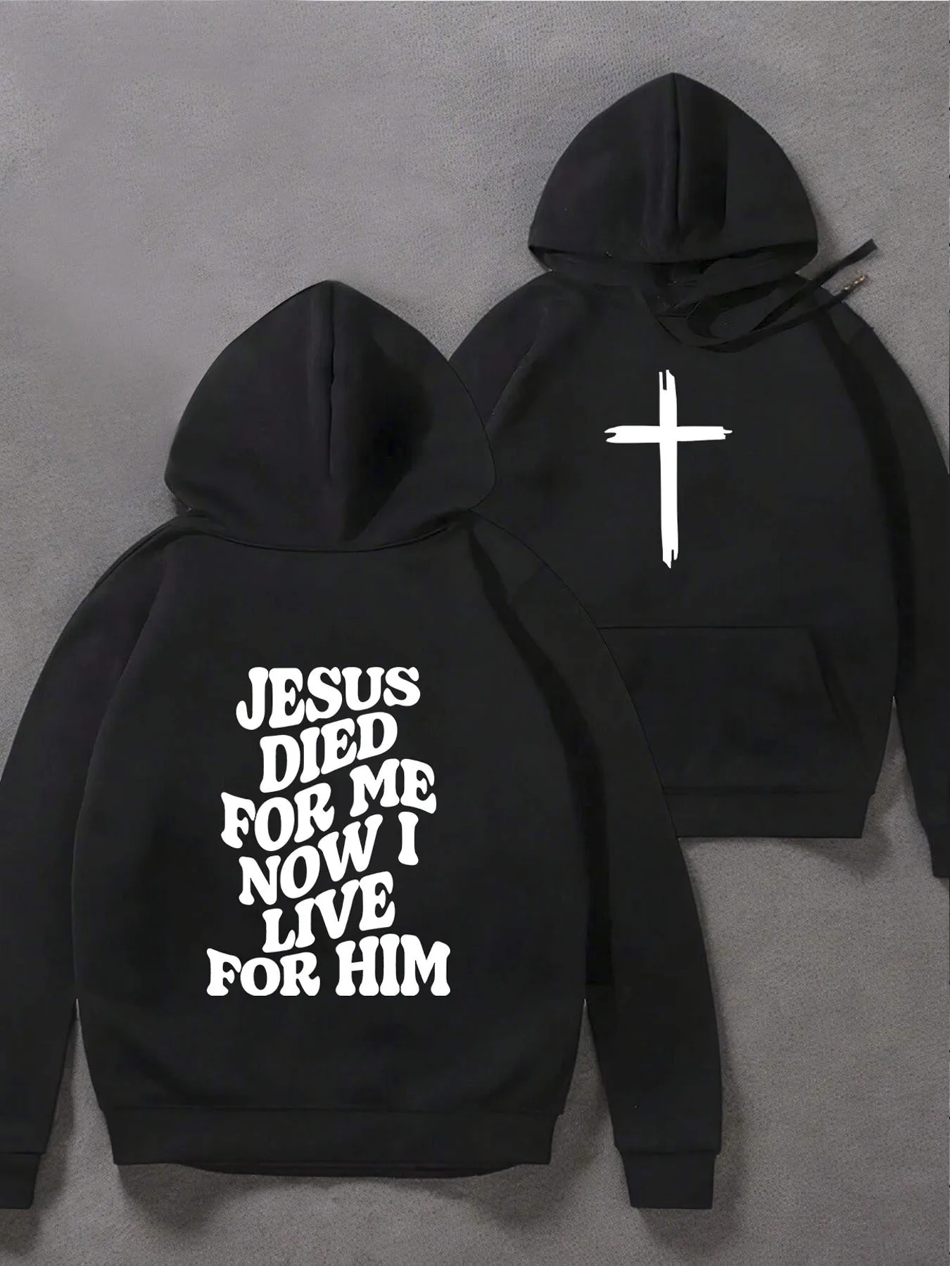 Died for Me Now I Live for Him Graphic Hoodie - Unisex Christian Faith Sweatshirt with Cross Back Print and Strong Whi
Died for Me Now I Live for Him Graphic Hoodie - Unisex Christian Faith Sweatshirt with Cross Back Print and Strong Whi