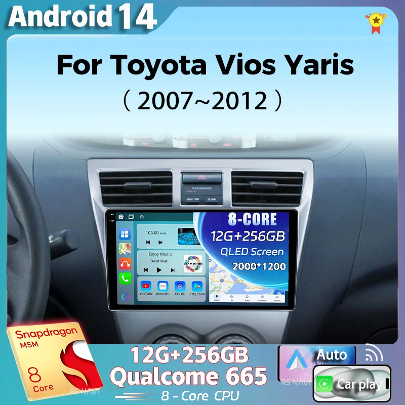 Android 14 For Toyota Vios Yaris 2007-2012 2K QLED Android Car Radio Multimedia Video Player GPS Stereo CarPlay 4G Head Unit
Android 14 For Toyota Vios Yaris 2007-2012 2K QLED Android Car Radio Multimedia Video Player GPS Stereo CarPlay 4G Head Unit