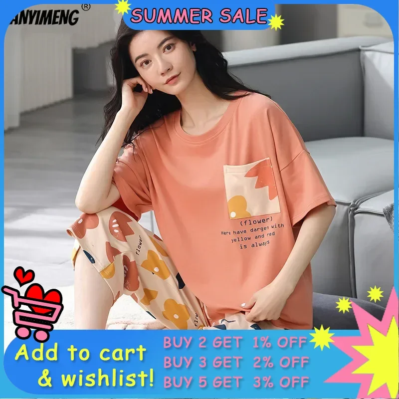 Plus Size Womens Pajamas M-5XL Knee-length Sleepwear Leisure Womans New Big Ladies Elegant Floral Printing Pyjama Chic Home Suit
Plus Size Womens Pajamas M-5XL Knee-length Sleepwear Leisure Womans New Big Ladies Elegant Floral Printing Pyjama Chic Home Suit