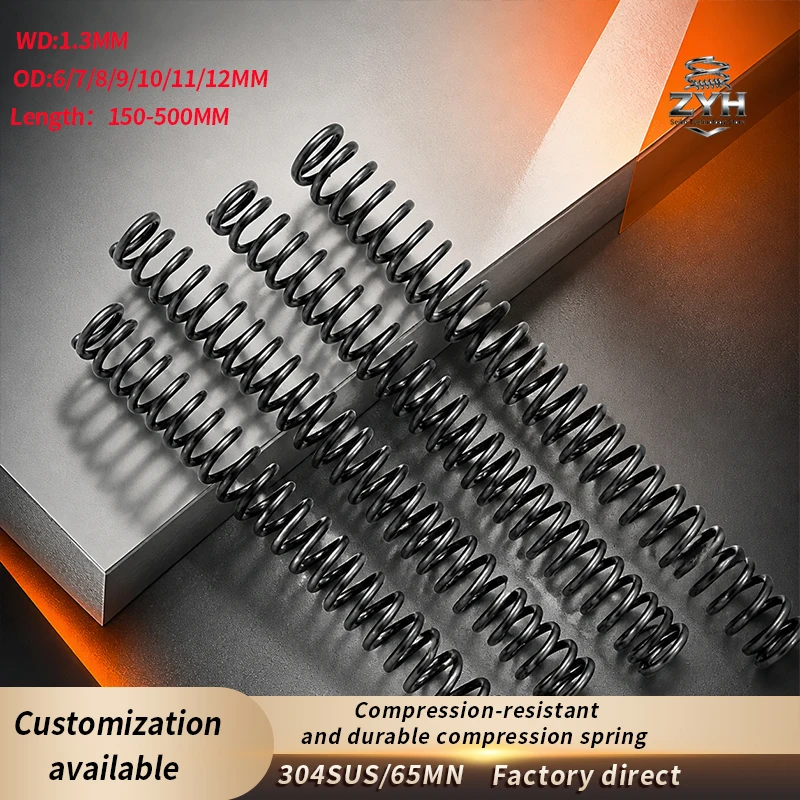 1pc 304SUS/65MN helical strong compression spring,WD1.3mm OD6-12mm Length150-500mm,shock-absorbing long compression spring
1pc 304SUS/65MN helical strong compression spring,WD1.3mm OD6-12mm Length150-500mm,shock-absorbing long compression spring