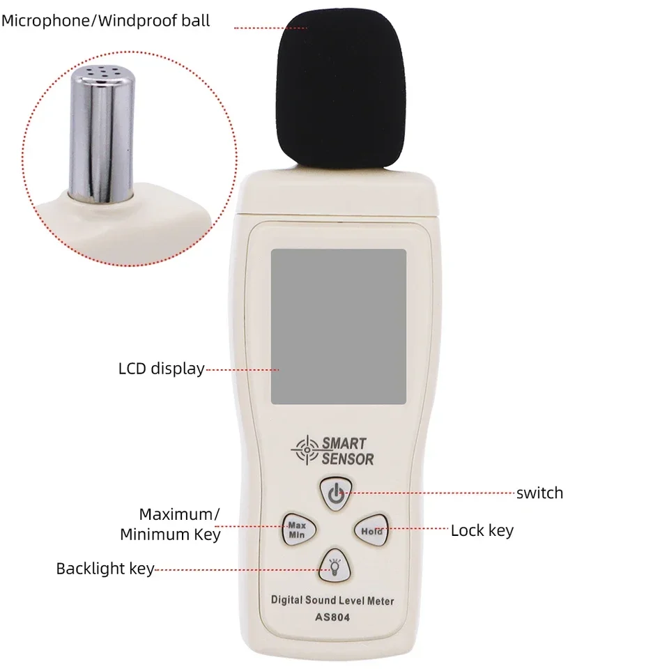 2026 HEDAO Digital Sound Level Meter AS804 30-130dB Noise Meter Smart Sensor Backlight Analyzer 40%off
2026 HEDAO Digital Sound Level Meter AS804 30-130dB Noise Meter Smart Sensor Backlight Analyzer 40%off