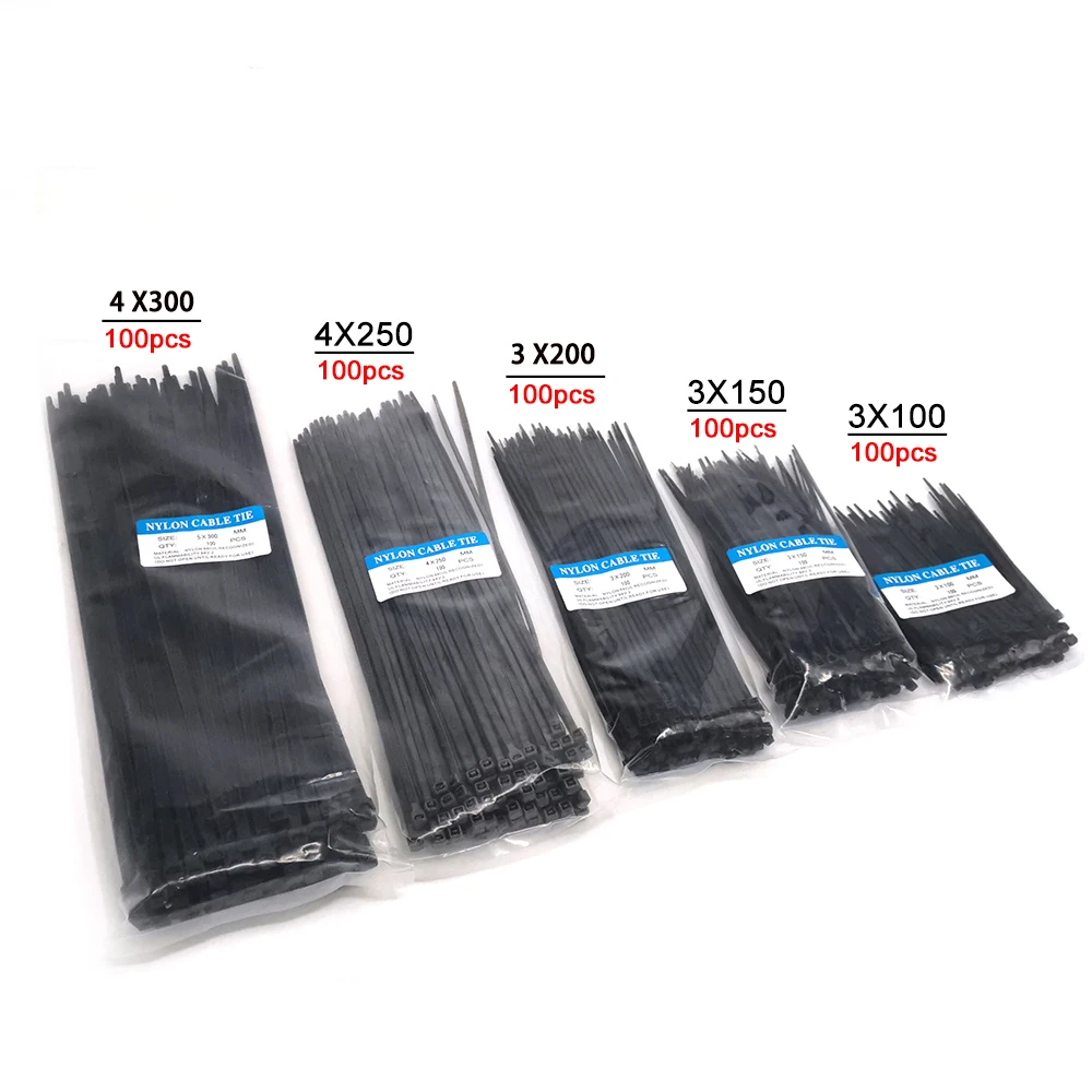100/500pcs Self -locking Plastic Wire Zip Ties 100mm 150mm 200mm 250mm 300mm Black Nylon Cable Tie Home Office Cable Ties
100/500pcs Self -locking Plastic Wire Zip Ties 100mm 150mm 200mm 250mm 300mm Black Nylon Cable Tie Home Office Cable Ties