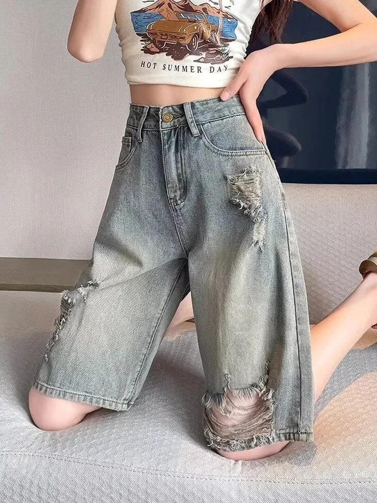 Hip Hop Hole Denim Shorts Women High Waist Vintage Streetwear Casual Jeans Shorts Summer American Harajuku Retro Loose Shorts
Hip Hop Hole Denim Shorts Women High Waist Vintage Streetwear Casual Jeans Shorts Summer American Harajuku Retro Loose Shorts