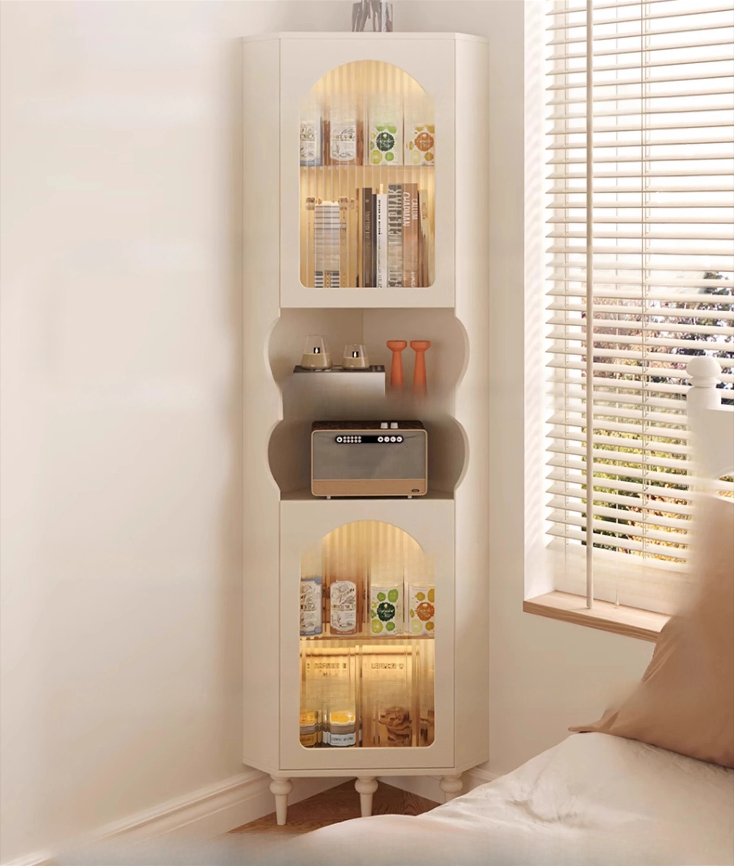 Customized corner cabinet corner bookcase small apartment modern simple wall bedside high cabinet bedside locker
Customized corner cabinet corner bookcase small apartment modern simple wall bedside high cabinet bedside locker
