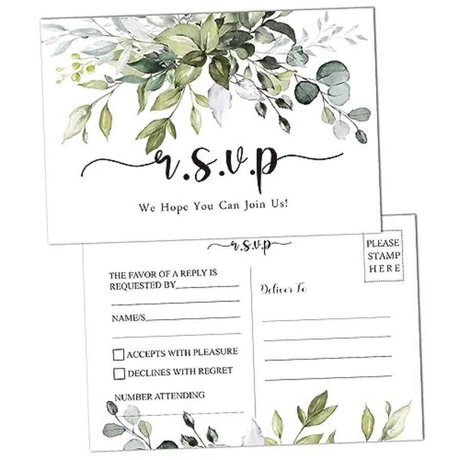 50 RSVP Postcards - Rustic leaf Response Cards, Blank with Mailing Side, Response Cards for Wedding, Bridal Shower, Baby Shower
50 RSVP Postcards - Rustic leaf Response Cards, Blank with Mailing Side, Response Cards for Wedding, Bridal Shower, Baby Shower