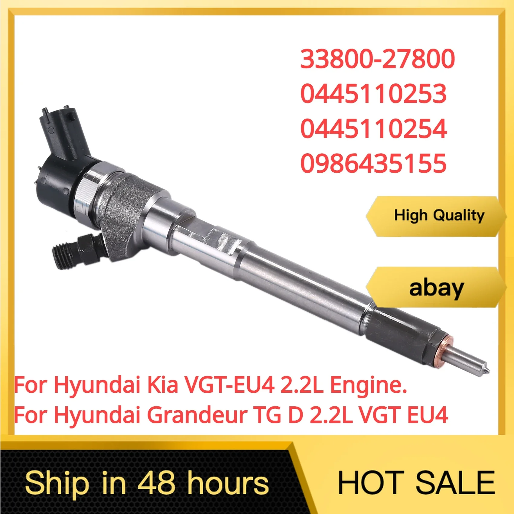 New high quality 33800-27800 0445110253 0445110254 New CRDI Diesel Fuel Injector For Hyundai Santa Fe KIA VGT EU4 2.2L Engine
New high quality 33800-27800 0445110253 0445110254 New CRDI Diesel Fuel Injector For Hyundai Santa Fe KIA VGT EU4 2.2L Engine