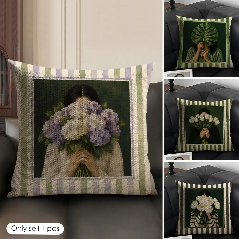Retro Woman Flower Portrait Cushion Cover Natural Linen Organic Fabric Double-Sided Printing Sofa Home Decor Gift Pillow Case
Retro Woman Flower Portrait Cushion Cover Natural Linen Organic Fabric Double-Sided Printing Sofa Home Decor Gift Pillow Case