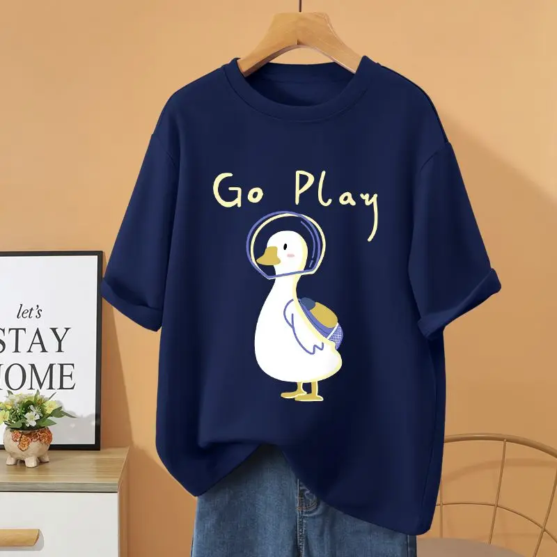 Summer Cartoon Printed Short Sleeve Top Tee, Women Clothing Cotton Vintage Loose Casual T-shirt, Fashion Basic Pullovers
Summer Cartoon Printed Short Sleeve Top Tee, Women Clothing Cotton Vintage Loose Casual T-shirt, Fashion Basic Pullovers