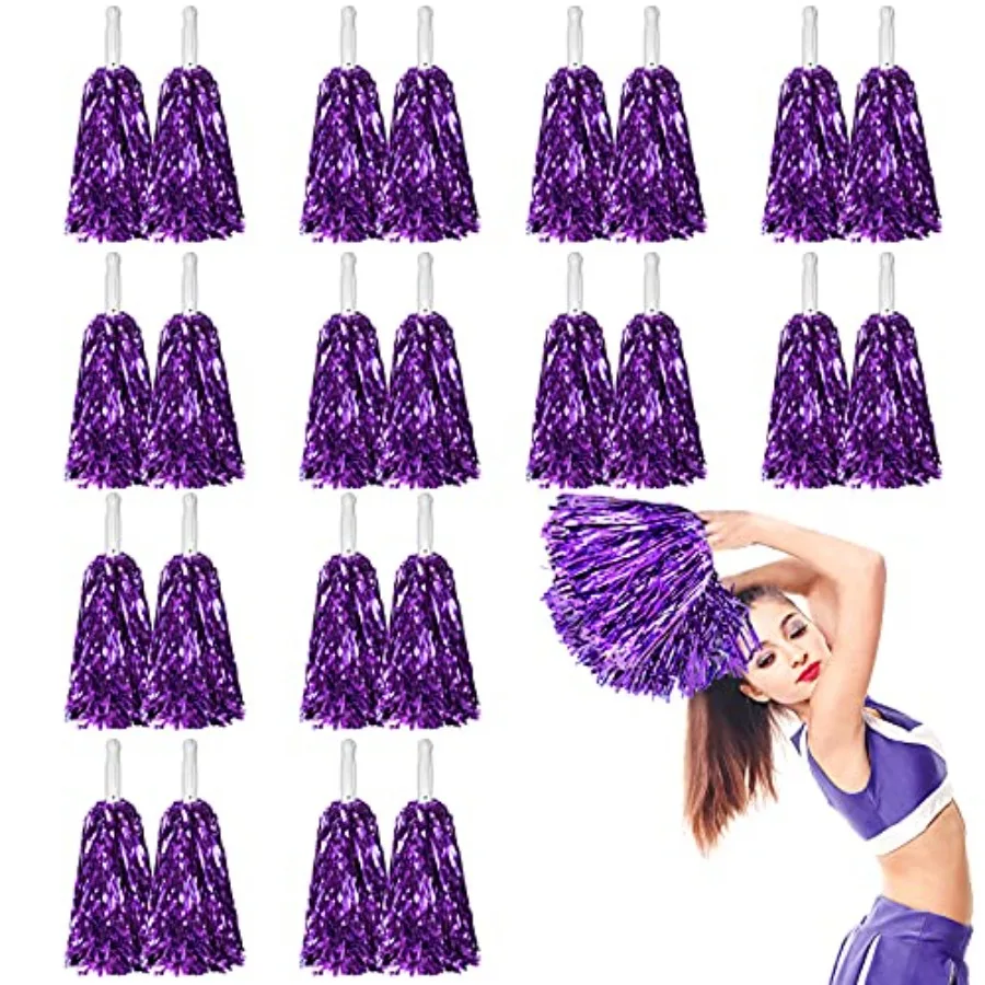 24 Pcs Metallic Cheerleading Pom Poms for,Cheerleaders Cheer Pom Poms with Baton Handle, Cheering Squad Hand Flower for Adults
24 Pcs Metallic Cheerleading Pom Poms for,Cheerleaders Cheer Pom Poms with Baton Handle, Cheering Squad Hand Flower for Adults