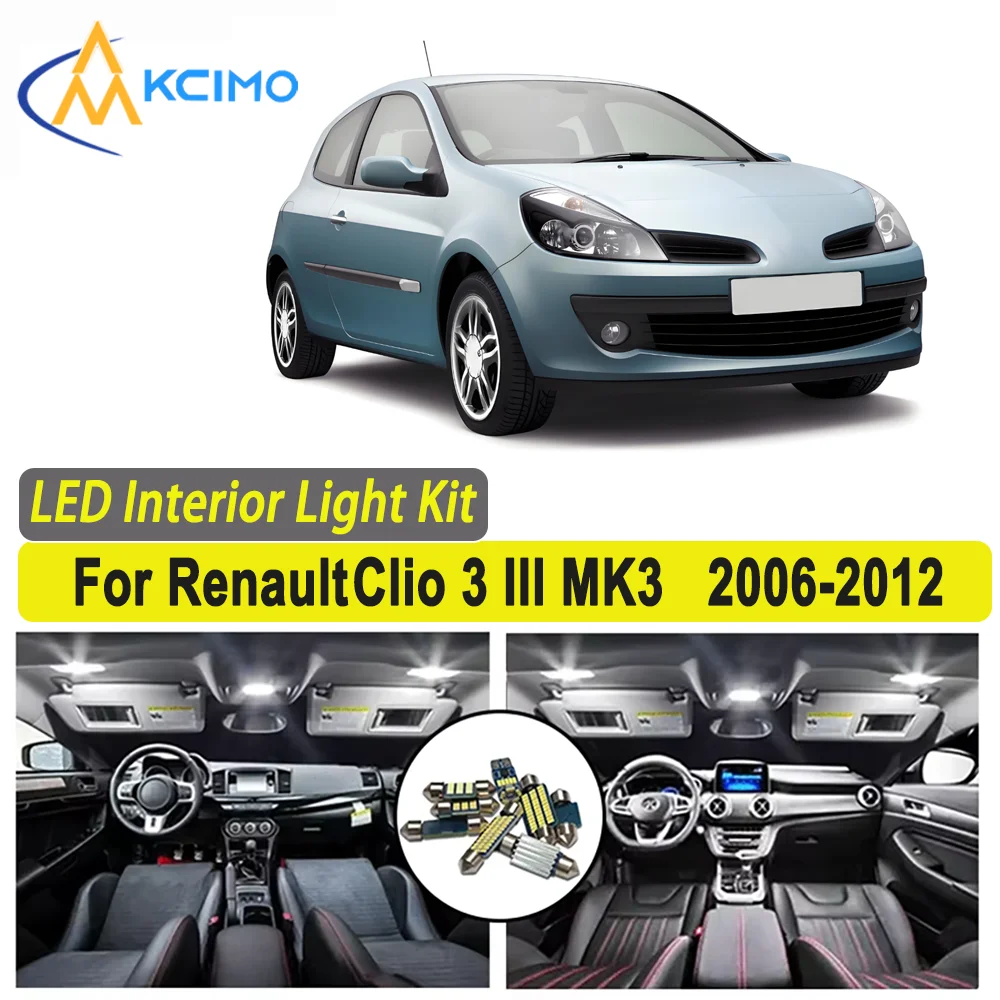 Kcimo LED For Renault Clio 3 III MK3 2006-2012 Premium Bright LED Interior Dome Map Trunk Light Kit Car Led Lamps Car LED Lights
Kcimo LED For Renault Clio 3 III MK3 2006-2012 Premium Bright LED Interior Dome Map Trunk Light Kit Car Led Lamps Car LED Lights