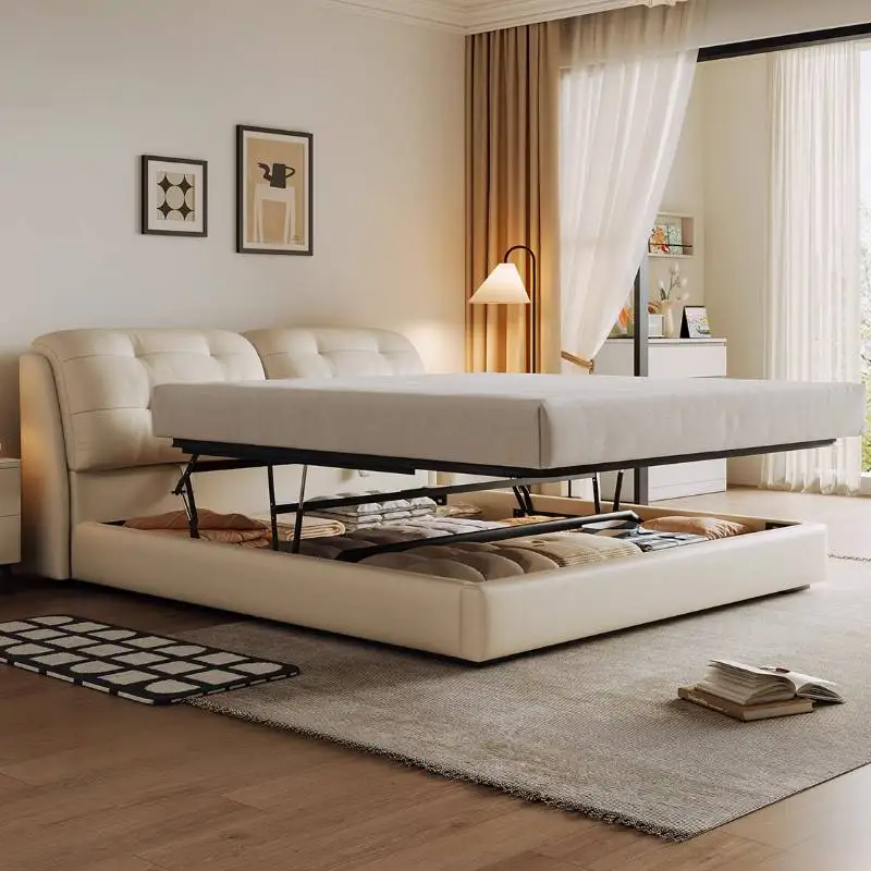 Wood Storage Frame Double Bed European Style Modern Comferter Twin Bed Luxury Leather Cama Box Casal Bedroom Set Furniture
Wood Storage Frame Double Bed European Style Modern Comferter Twin Bed Luxury Leather Cama Box Casal Bedroom Set Furniture