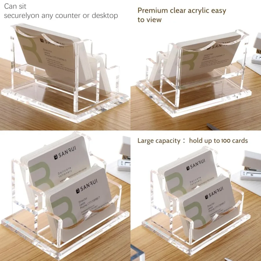 Business Card Holder for Desk, Clear Acrylic Business Card Holders Horizontal Business Card Display Stand 2 Slots Patent No.:US
Business Card Holder for Desk, Clear Acrylic Business Card Holders Horizontal Business Card Display Stand 2 Slots Patent No.:US