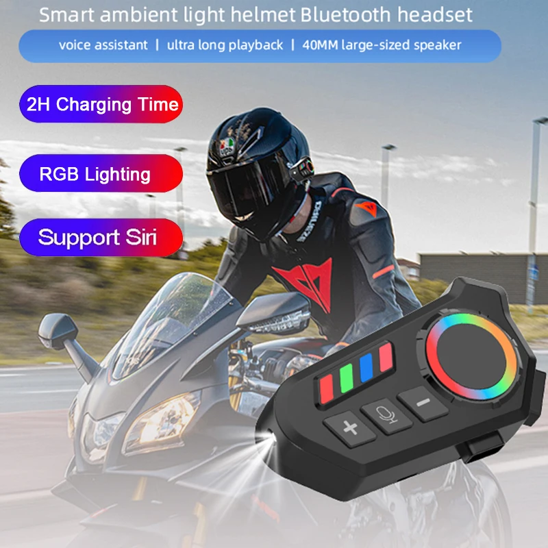 Bluetooth 5.4 Motorcycle Helmet Headset Wireless Hands-free Call Music Player Waterproof Moto Earphone with ambient Lighting
Bluetooth 5.4 Motorcycle Helmet Headset Wireless Hands-free Call Music Player Waterproof Moto Earphone with ambient Lighting