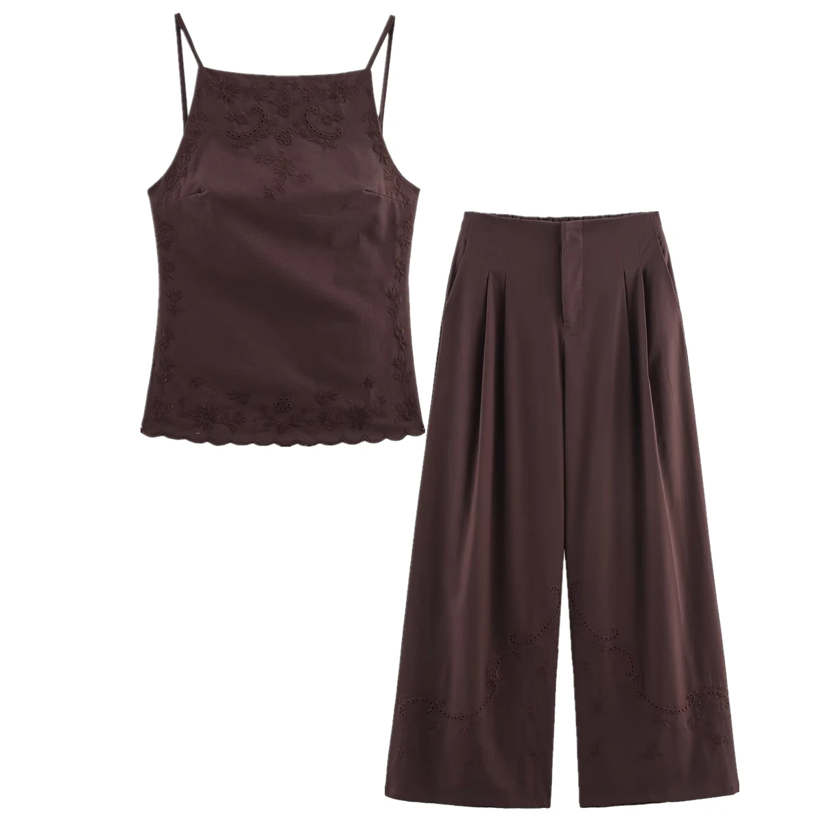 Maxdutti Minimalist Coffee Color Two-piece Suit French Cotton Linen Backless Sexy Suspender Shirt Wide-leg Pants Suit Sets Women
Maxdutti Minimalist Coffee Color Two-piece Suit French Cotton Linen Backless Sexy Suspender Shirt Wide-leg Pants Suit Sets Women
