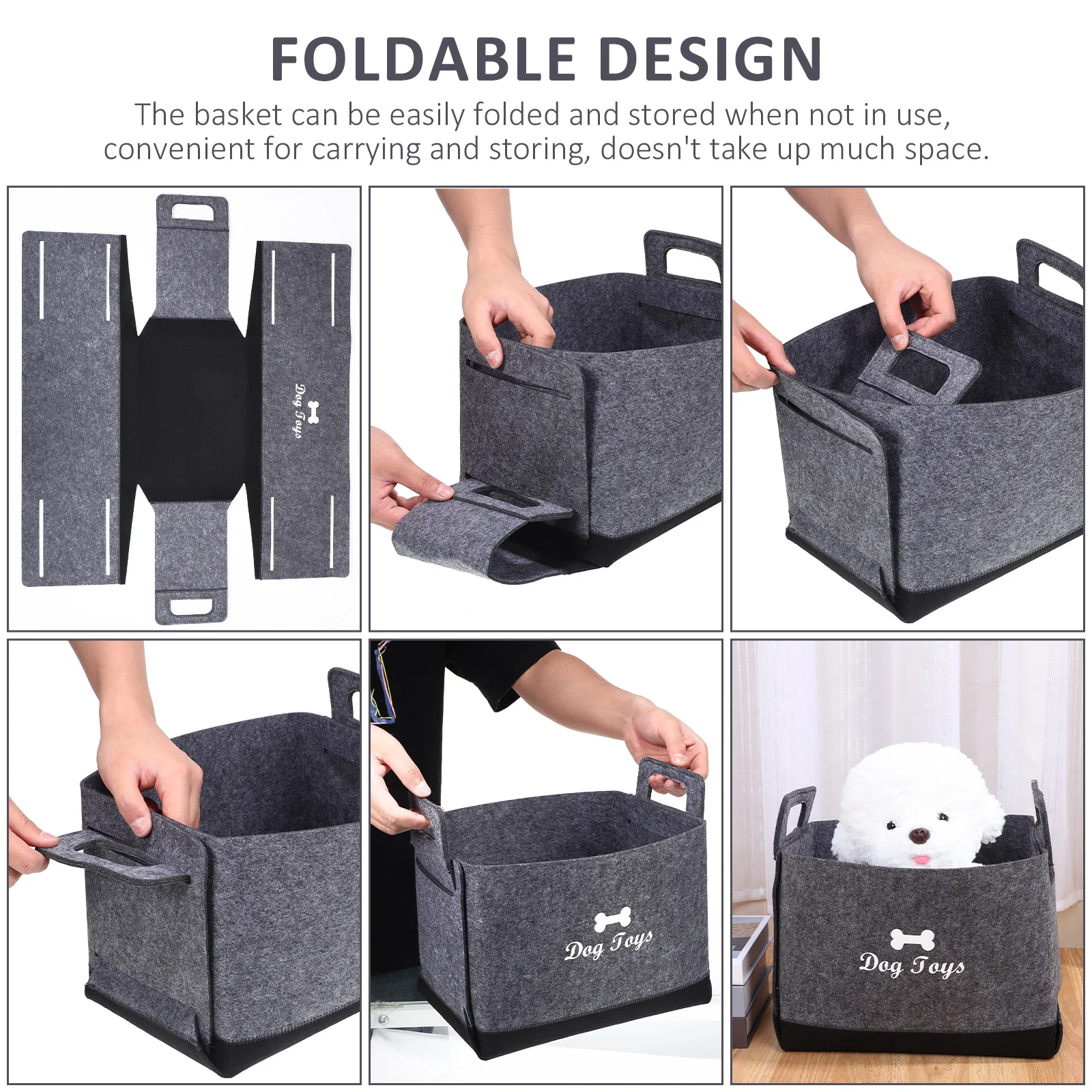 Dog Storage Basket Felt Material Foldable Pet Container Bin Organizer for Home Use Dog Toy Box Toy Basket Storage Baskets
Dog Storage Basket Felt Material Foldable Pet Container Bin Organizer for Home Use Dog Toy Box Toy Basket Storage Baskets