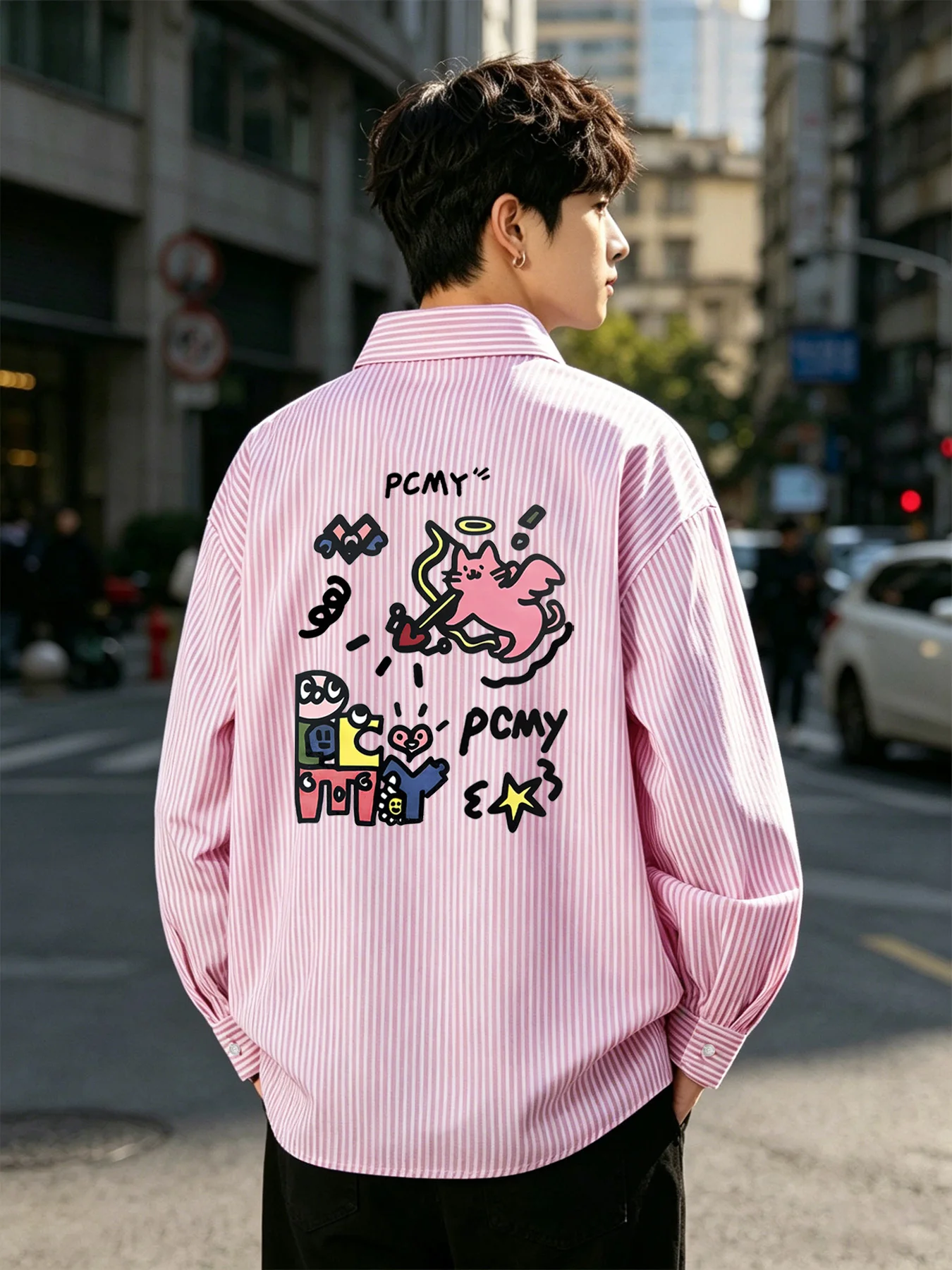 Healing style trendy men's spring and autumn cartoon fun back pattern long-sleeve casual simple shirt
Healing style trendy men's spring and autumn cartoon fun back pattern long-sleeve casual simple shirt