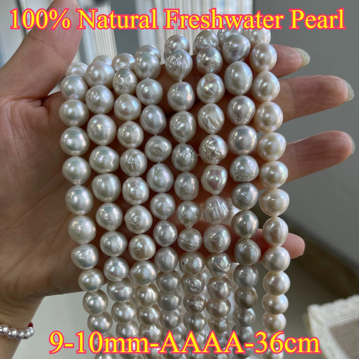 9-10mmAAAA Elegant Natural Freshwater Pearl Big Size Near Round Bead Jewelry Make Gift DIY Necklace Bracelet Women Gift Wedding
9-10mmAAAA Elegant Natural Freshwater Pearl Big Size Near Round Bead Jewelry Make Gift DIY Necklace Bracelet Women Gift Wedding