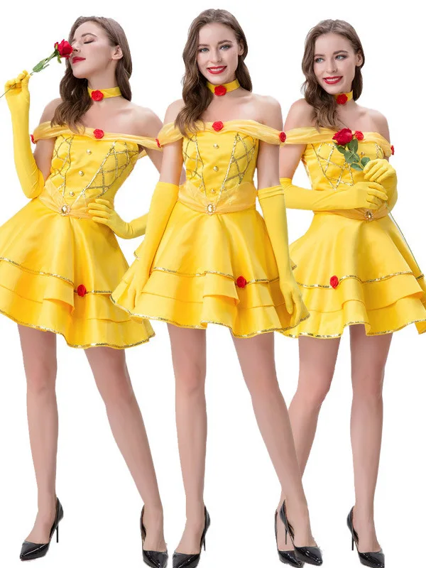 Adult Beauty And the Beast Belle Short Dress Halloween Stage Costume Fairy Tale Princess Skirt Chinese Production 2025 Spring
Adult Beauty And the Beast Belle Short Dress Halloween Stage Costume Fairy Tale Princess Skirt Chinese Production 2025 Spring