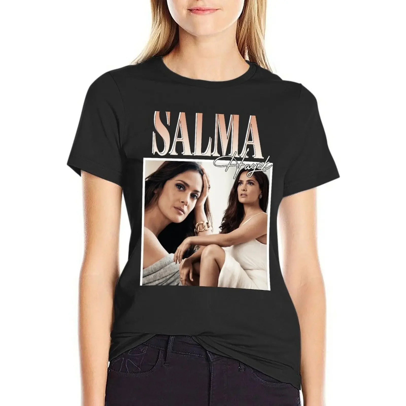 Salma Hayek Classic T-Shirt new edition Short sleeve tee tees tight shirts for Women
Salma Hayek Classic T-Shirt new edition Short sleeve tee tees tight shirts for Women