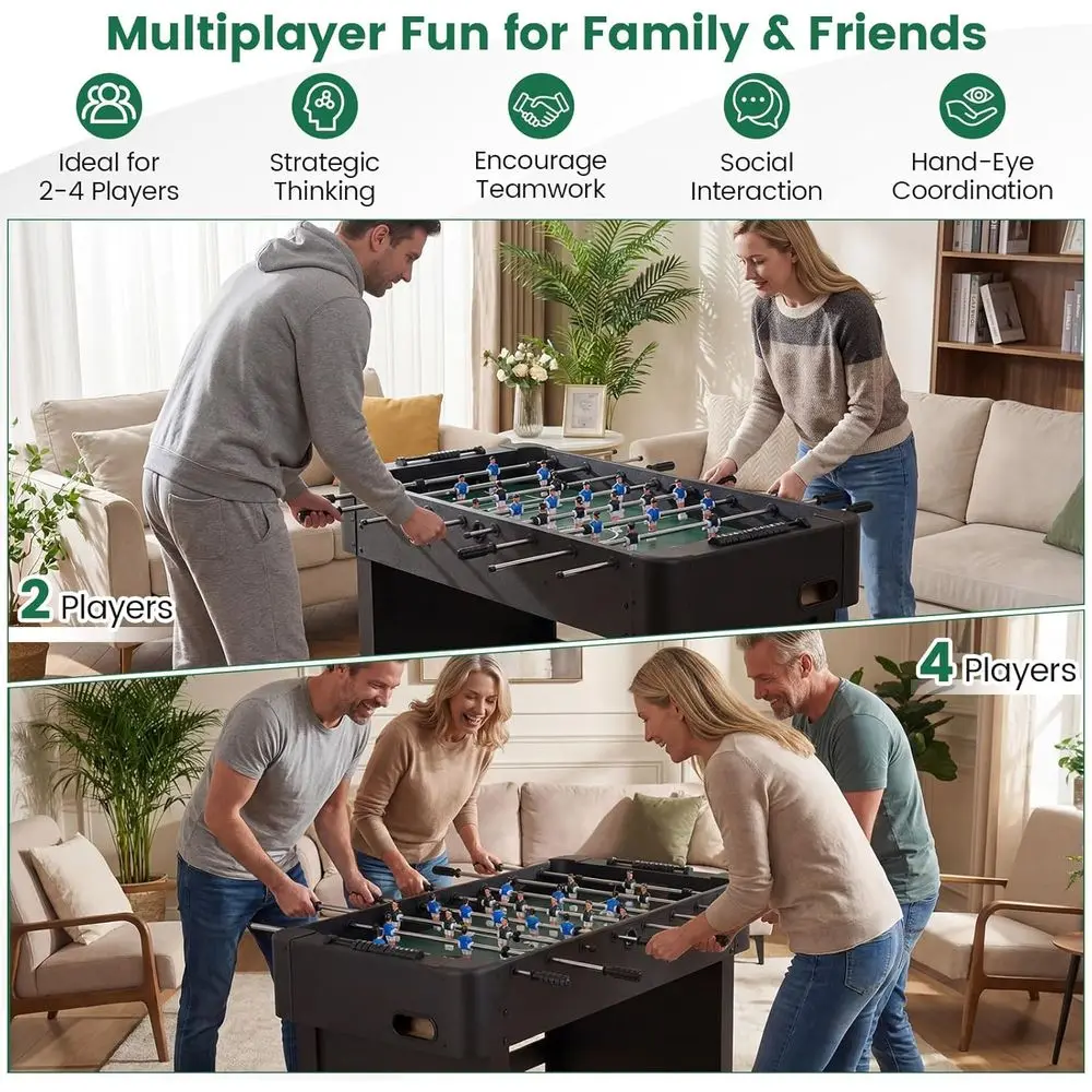 47 Full-Size Soccer Game Table with 22 Players, 2 Balls, Ideal for Home Arcade, Family Fun, and Parties
47 Full-Size Soccer Game Table with 22 Players, 2 Balls, Ideal for Home Arcade, Family Fun, and Parties