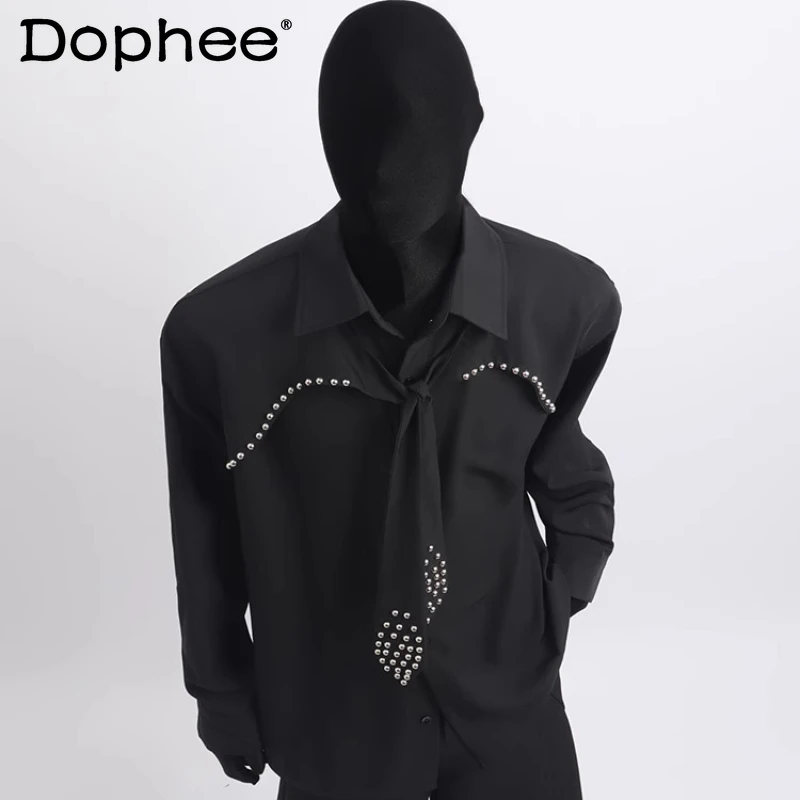 American Style Versatile Solid Color Design Shirts Rivet Tie Shirts Men's 2025 Spring Autumn New Handsome Loose Long-sleeve Tops
American Style Versatile Solid Color Design Shirts Rivet Tie Shirts Men's 2025 Spring Autumn New Handsome Loose Long-sleeve Tops