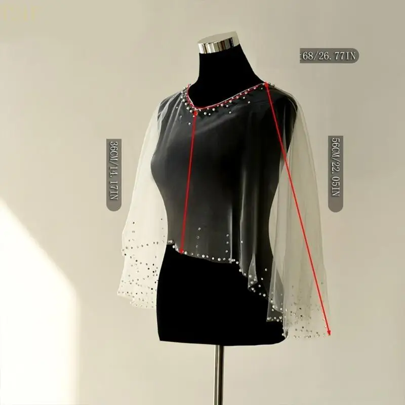 T21F Mesh Shawl with Beads Rhinestones Studded for Weddings and Social Gatherings Shoulder Covering Neck Wrap for Theme Party
T21F Mesh Shawl with Beads Rhinestones Studded for Weddings and Social Gatherings Shoulder Covering Neck Wrap for Theme Party