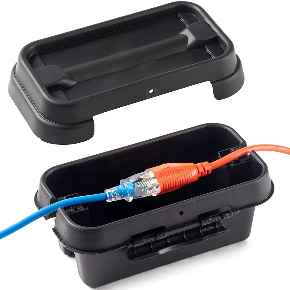 – The Original Weatherproof Connection Box – Indoor & Outdoor Electrical Power Cord Enclosure For Timers, Extension Cables,
– The Original Weatherproof Connection Box – Indoor & Outdoor Electrical Power Cord Enclosure For Timers, Extension Cables,
