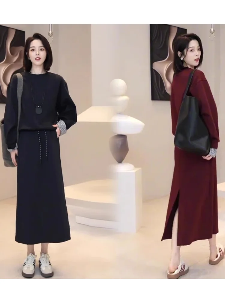 Korean Style Casual round Neck Sweatshirt A-Line Skirt Two-Piece Set Versatile Early Autumn New Arrival Fashionable Ense...
Korean Style Casual round Neck Sweatshirt A-Line Skirt Two-Piece Set Versatile Early Autumn New Arrival Fashionable Ense...
