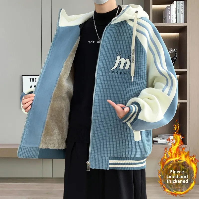 Утепленная флисовая куртка с капюшоном для мужчин, модная подростковая одежда от бренда Haome, универсальная вельветовая хлопковая одежда
Утепленная флисовая куртка с капюшоном для мужчин, модная подростковая одежда от бренда Haome, универсальная вельветовая хлопковая одежда