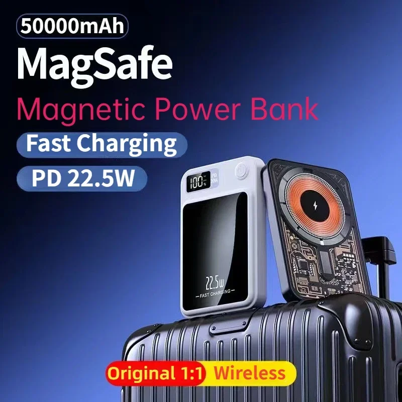 Magnetic Portable Power Bank 50000mA for Magsafe Wireless Fast Charging Battery Charger Case for Huawei Samsung Xiaomi iphone
Magnetic Portable Power Bank 50000mA for Magsafe Wireless Fast Charging Battery Charger Case for Huawei Samsung Xiaomi iphone