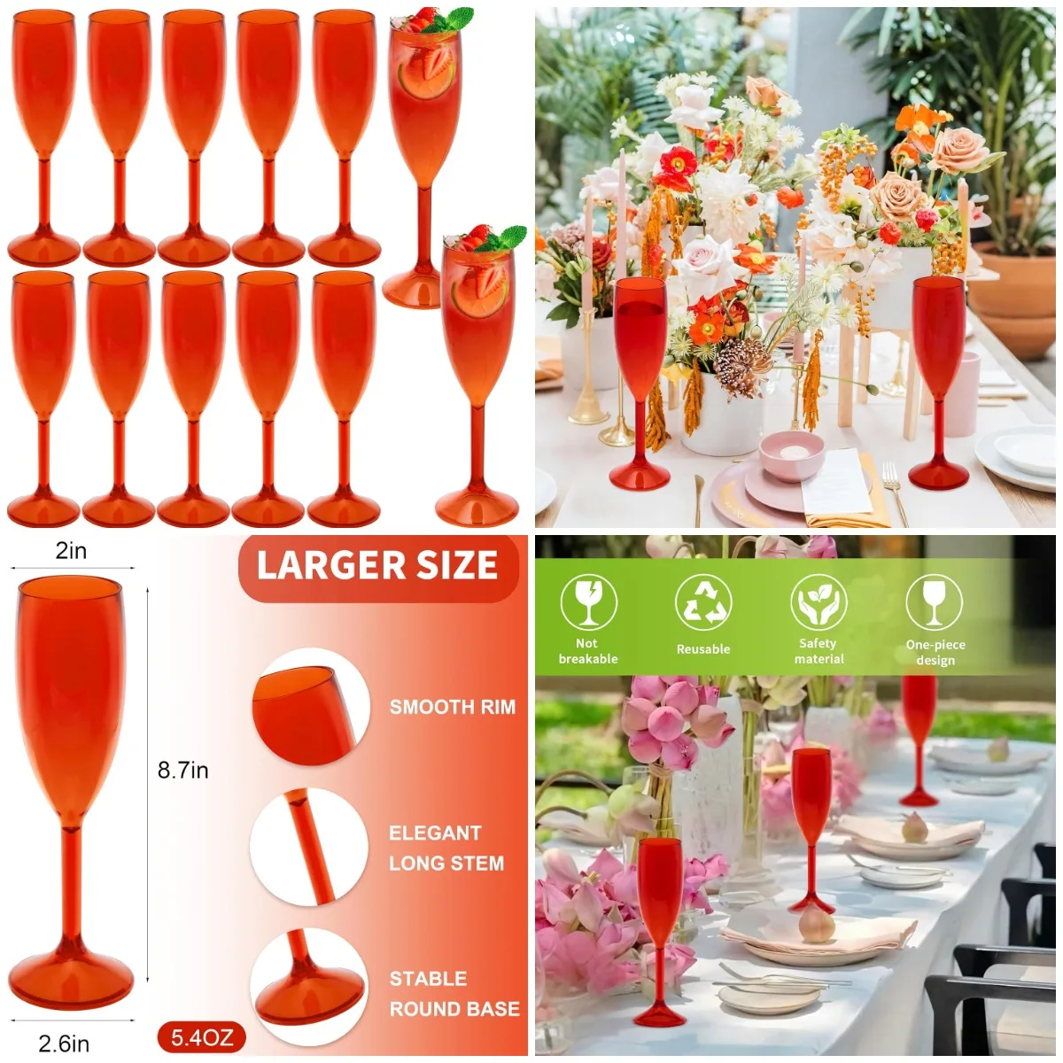 12 шт. пластиковые бокалы для шампанского, 5,4 унции для вечеринок, свадеб, Рождества и дня рождения (прозрачный красный)
12 шт. пластиковые бокалы для шампанского, 5,4 унции для вечеринок, свадеб, Рождества и дня рождения (прозрачный красный)