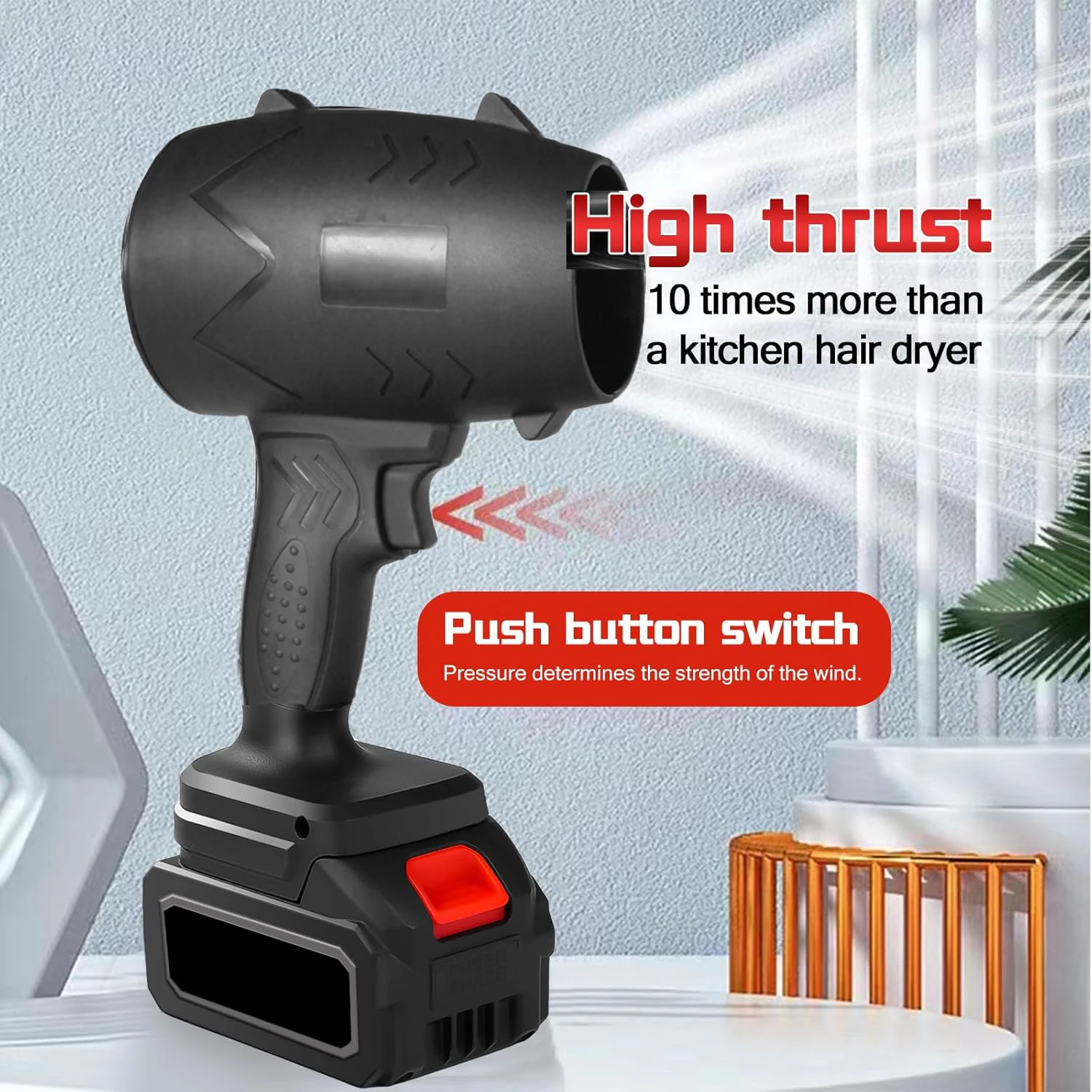 21V Cordless Handheld Air Blower Brushed Motor Violent Turbo Fan Body Only for Car Detailing Dust Snow Removal Workshop Cleaning
21V Cordless Handheld Air Blower Brushed Motor Violent Turbo Fan Body Only for Car Detailing Dust Snow Removal Workshop Cleaning
