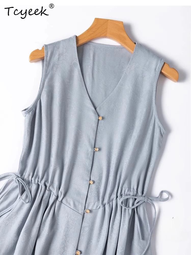 Tcyeek 100% Real Mulberry Silk Dresses for Women Summer Clothes Elegant and Pretty Womens Dresses 2026 Button Vestido De Mujer
Tcyeek 100% Real Mulberry Silk Dresses for Women Summer Clothes Elegant and Pretty Womens Dresses 2026 Button Vestido De Mujer