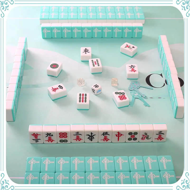 30mm Blue-green Mahjong Table Game 144pcs Hand Rubbing Crystal Mahjong Tiles Home Dormitory Travel Medium Mahjong Play Game
30mm Blue-green Mahjong Table Game 144pcs Hand Rubbing Crystal Mahjong Tiles Home Dormitory Travel Medium Mahjong Play Game