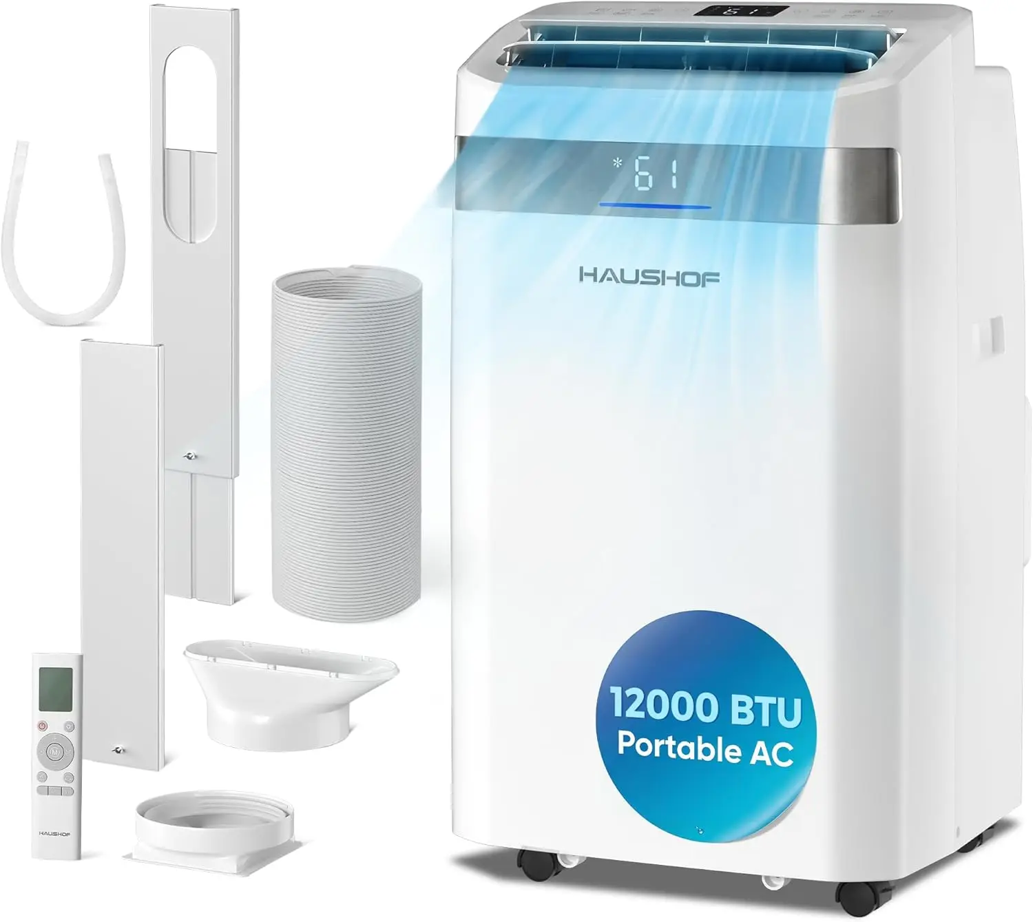 Portable Air Conditioner, 12000 BTU - AC Unit with Cooling, Fan, Dry & Sleep Modes, 35°-70° Auto Swing, Remote Control, 24-Hour Timer, Window Kit & Exhaust Hose Sleeve Included
Portable Air Conditioner, 12000 BTU - AC Unit with Cooling, Fan, Dry & Sleep Modes, 35°-70° Auto Swing, Remote Control, 24-Hour Timer, Window Kit & Exhaust Hose Sleeve Included