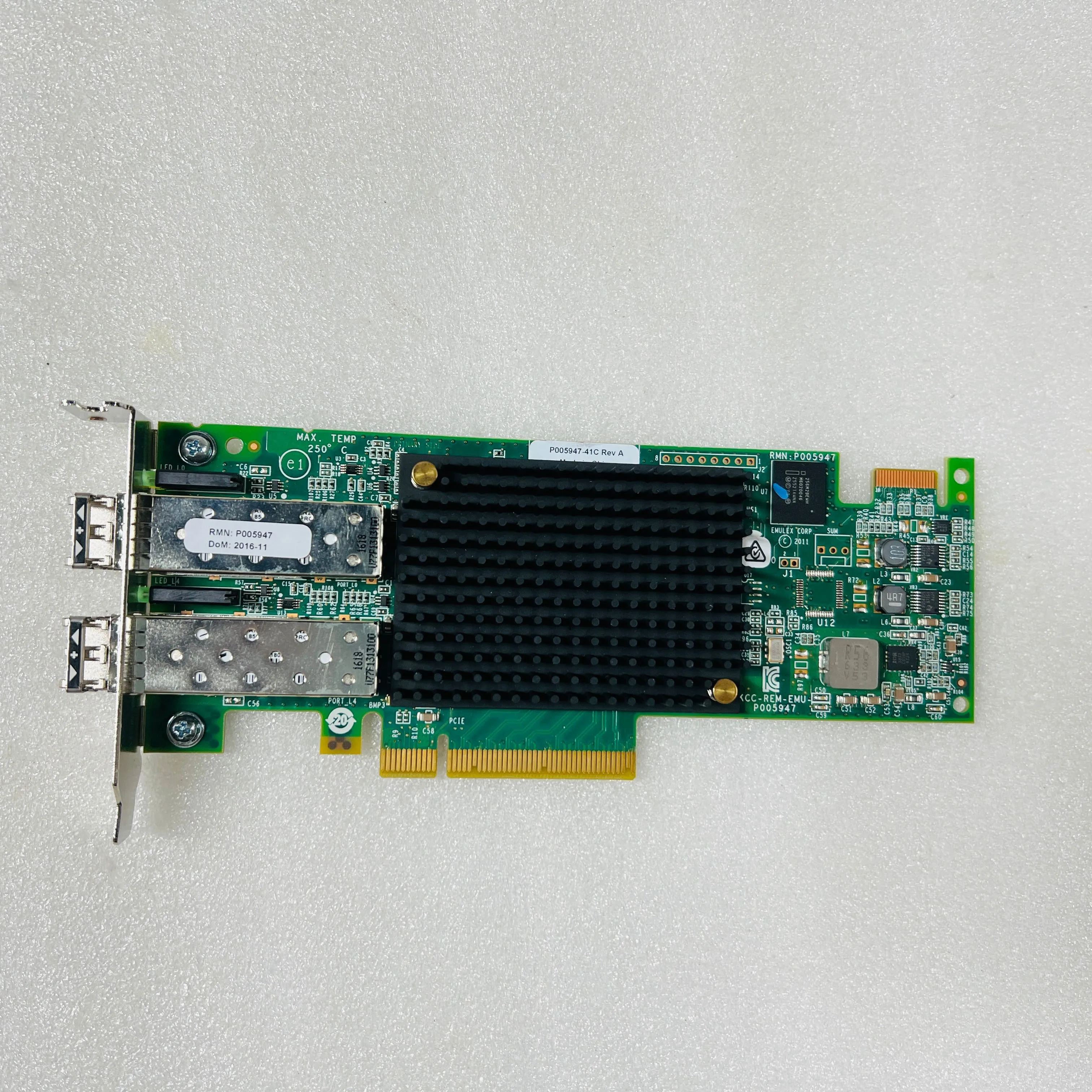 Для оригинальной карты Emulex LPE16002B-M6 16 ГБ PCIe с двумя оптоволоконными каналами HBA LPE16000
Для оригинальной карты Emulex LPE16002B-M6 16 ГБ PCIe с двумя оптоволоконными каналами HBA LPE16000