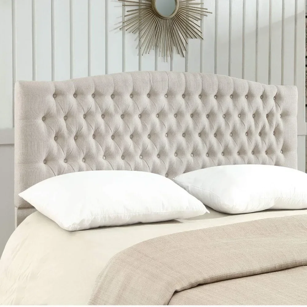 Linen Upholstered Tufted Button King Headboard and Comfortable Fashional Padded King/California King Size Headboard - Ivory
Linen Upholstered Tufted Button King Headboard and Comfortable Fashional Padded King/California King Size Headboard - Ivory