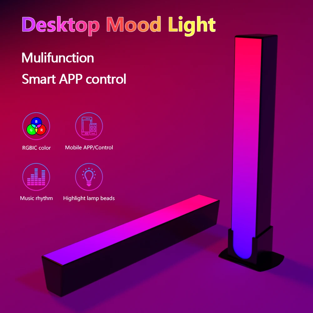 Pickup Lamp Desktop Atmosphere Lamp LED Color Music Rhythm Lamp Application Controls Home and Living Room Decoration.
Pickup Lamp Desktop Atmosphere Lamp LED Color Music Rhythm Lamp Application Controls Home and Living Room Decoration.