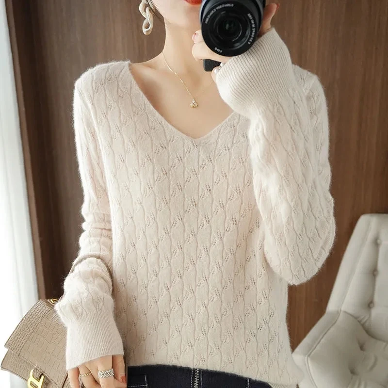 Korean Ladies Solid Color Knitwear Outerwear 2024 Women Pullover Sweater Coat Autumn Winter Female Long Sleeved Knitting Jacket
Korean Ladies Solid Color Knitwear Outerwear 2024 Women Pullover Sweater Coat Autumn Winter Female Long Sleeved Knitting Jacket