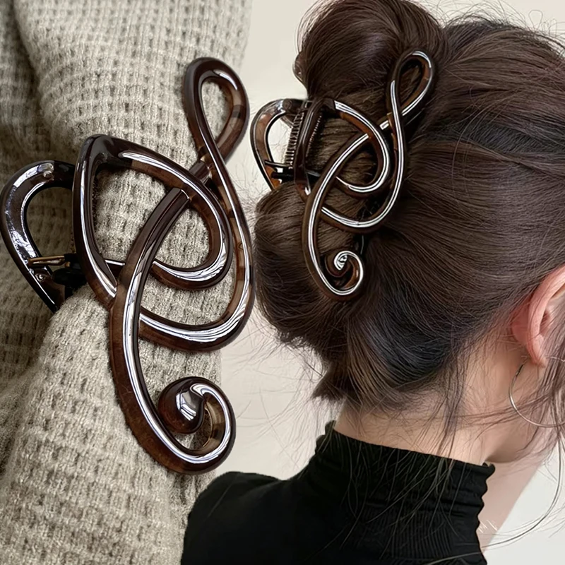 1PCS Retro Ins Musical Note Large Hair Claw Clips Resin Simple Fashion Coffee Color Hairpin Headwear Accessories for Women Girls
1PCS Retro Ins Musical Note Large Hair Claw Clips Resin Simple Fashion Coffee Color Hairpin Headwear Accessories for Women Girls