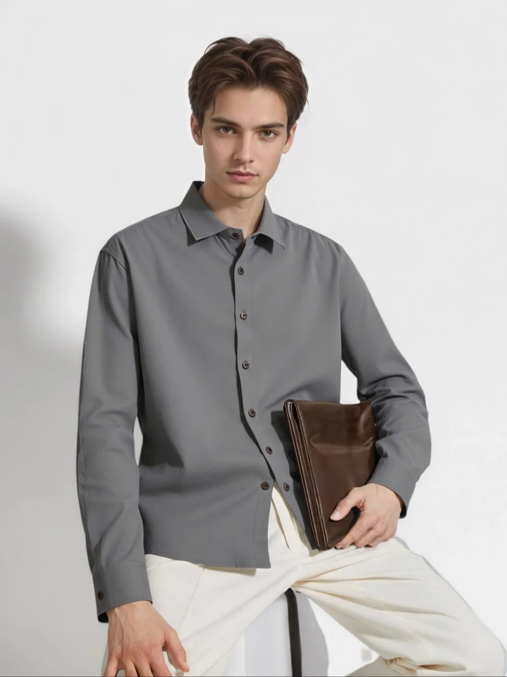 Men's Long Sleeve Shirt Soft Breathable Business Casual Copper Ammonia Rayon Blend Autumn Winter New Style Fashion Garment
Men's Long Sleeve Shirt Soft Breathable Business Casual Copper Ammonia Rayon Blend Autumn Winter New Style Fashion Garment