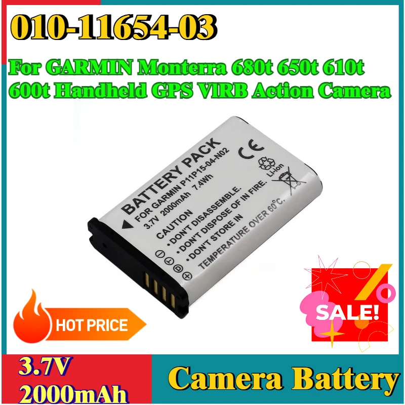 New High Quality 3.7V 2000mAh 010-11654-03 Replacement Camera Battery For GARMIN Monterra 680t 600t 650t 610t Handheld GPS VIRB
New High Quality 3.7V 2000mAh 010-11654-03 Replacement Camera Battery For GARMIN Monterra 680t 600t 650t 610t Handheld GPS VIRB