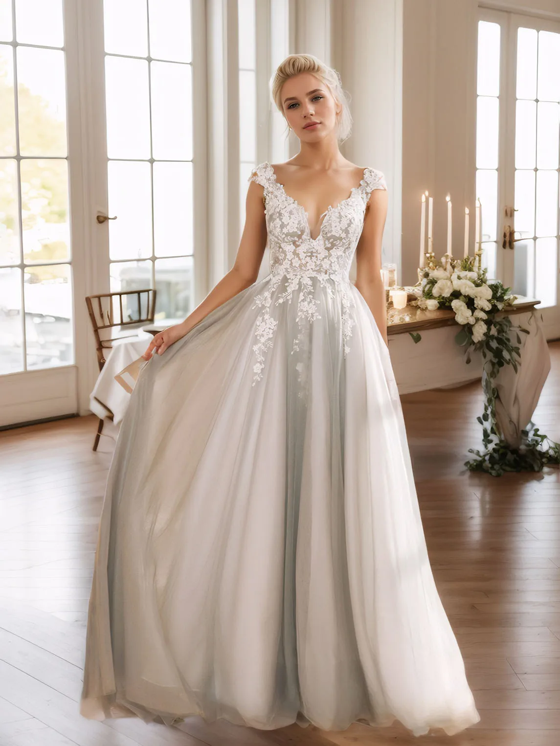 Elegant Sexy Engagement A-Line Wedding Dress V Neck Sleeveless Tulle Lace Applique Sweep Train Bridal Gown 2025 Free Customized
Elegant Sexy Engagement A-Line Wedding Dress V Neck Sleeveless Tulle Lace Applique Sweep Train Bridal Gown 2025 Free Customized
