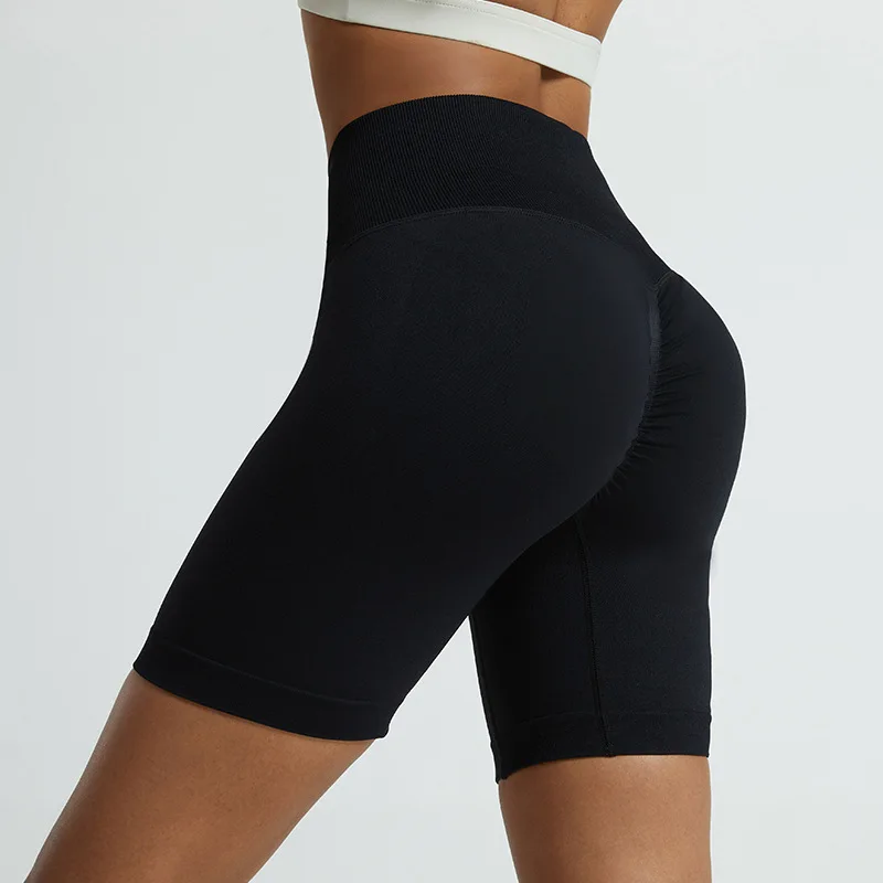 Seamless yoga pants for women with high waist peach buttocks summer running fitness exercise shorts with a three point hip lift
Seamless yoga pants for women with high waist peach buttocks summer running fitness exercise shorts with a three point hip lift
