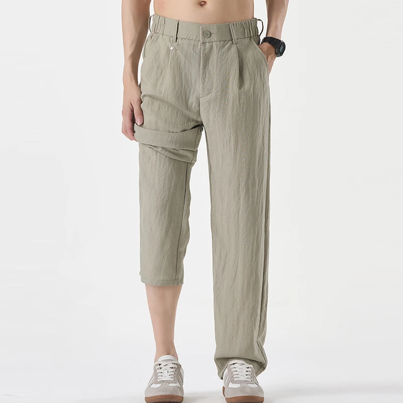 High Quality Men's Casual Straight Pants New 2026 Spring Simple Style Solid Color Elastic Waist Male Basics Trousers N142
High Quality Men's Casual Straight Pants New 2026 Spring Simple Style Solid Color Elastic Waist Male Basics Trousers N142