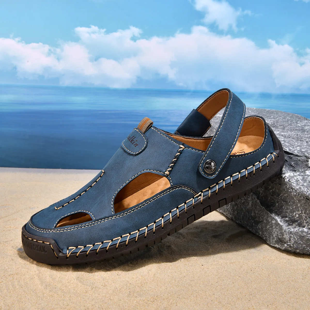 Summer New Men's Hollowed Out Sandals Men's Korean Version Handmade Casual Dual-use Soft Sole Toe Cap Cool Slippers Big Shoes
Summer New Men's Hollowed Out Sandals Men's Korean Version Handmade Casual Dual-use Soft Sole Toe Cap Cool Slippers Big Shoes