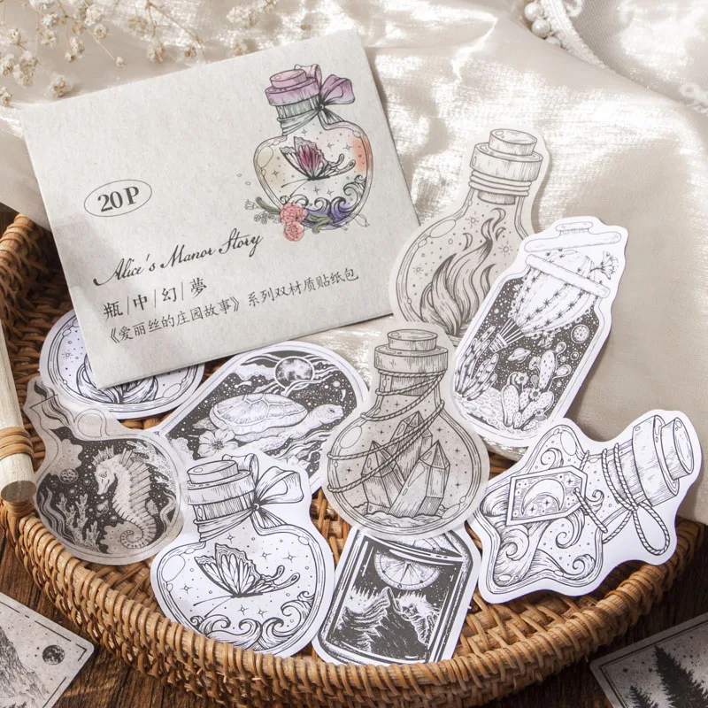20pcs Black and White Style Alice Castle Sticker bag Scrapbooking Journal Deco Album Deco DIY Stationery Stickers
20pcs Black and White Style Alice Castle Sticker bag Scrapbooking Journal Deco Album Deco DIY Stationery Stickers