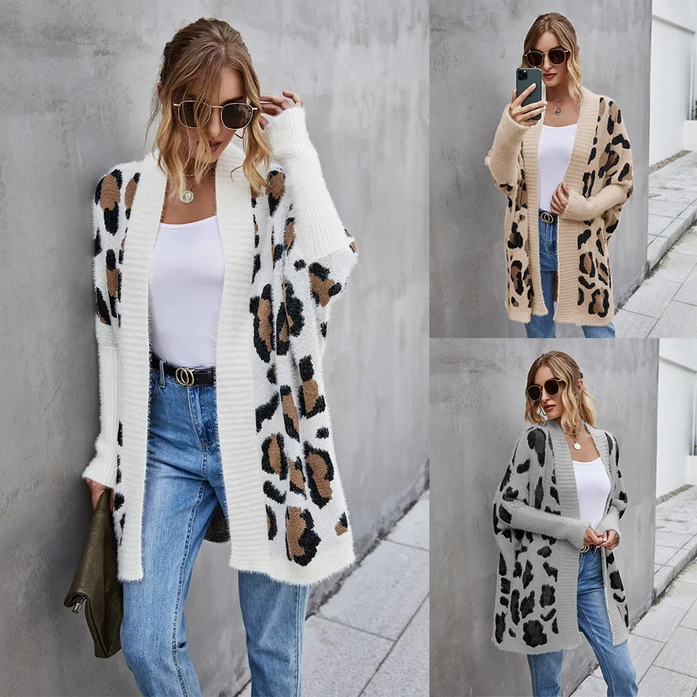 Fuzzy Leopard Long Cardigan Female Bohemian Slim Batwing Sleeve Overized Sweaters Cardiagns for Women Winter Coat
Fuzzy Leopard Long Cardigan Female Bohemian Slim Batwing Sleeve Overized Sweaters Cardiagns for Women Winter Coat