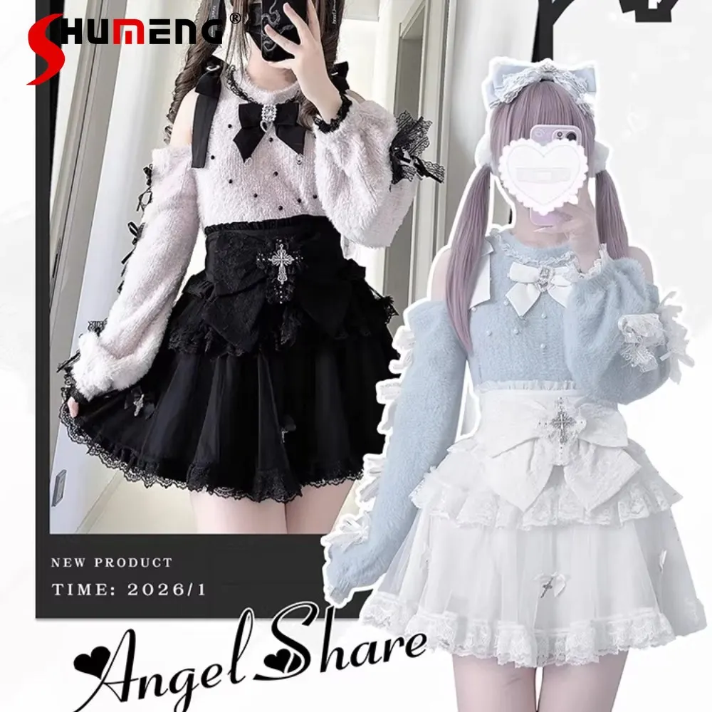 Original Japanese Y2K Subculture Lace Cute Pink Watercolor Off-Shoulder Short Sweater High-Waisted Skirt Two-Piece Set for Women
Original Japanese Y2K Subculture Lace Cute Pink Watercolor Off-Shoulder Short Sweater High-Waisted Skirt Two-Piece Set for Women